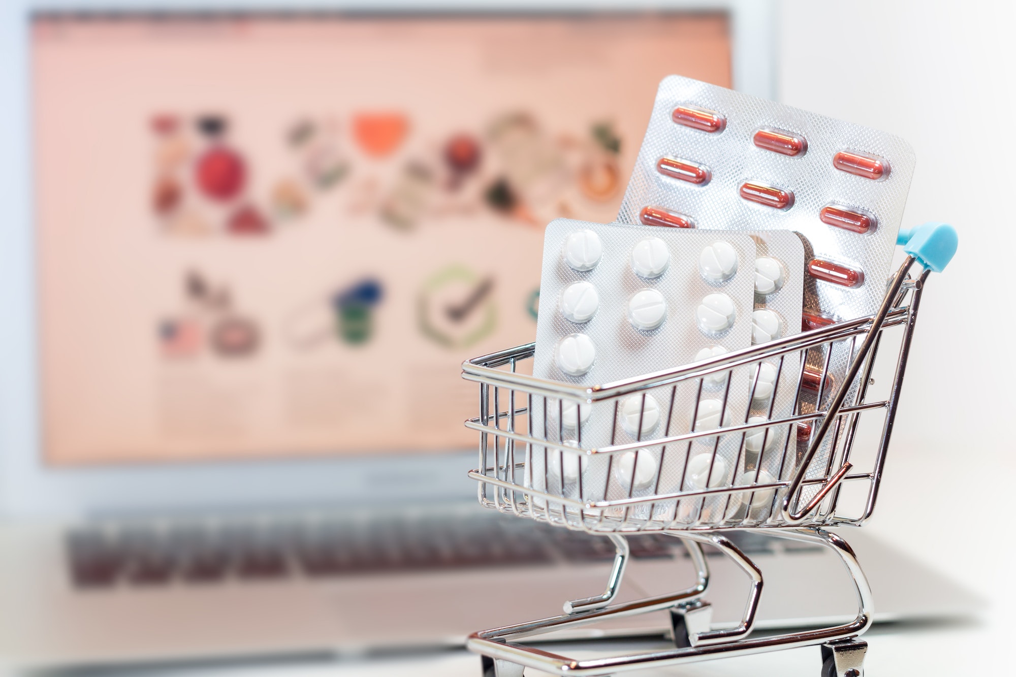 Online medicine Shopping or online pharmacy concept Online medicine Shopping or online pharmacy concept
